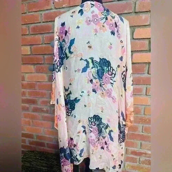 Moss Rose Floral Boho Kimono 100% Viscose 🌹 - Picture 3 of 5